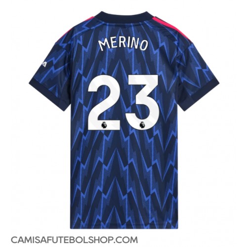 Camisa de time de futebol Arsenal Mikel Merino #23 Replicas 2º Equipamento Feminina 2025-26 Manga Curta Camisa de time de futebol Arsenal Mikel Merino #23 Replicas 2º Equipamento Feminina 2025-26 Manga Curta